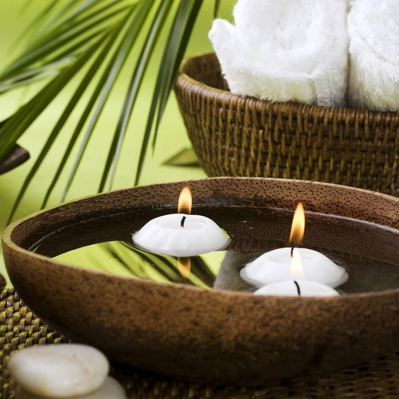IQMLQV 20 Pieces 1.5 Inch White Floating Candles Unscented,1.5 Hour Burning Small Floating Candles Centerpieces for Special Night, Pool,Party,Christmas,Wedding,Cylinder Vases - Image 5